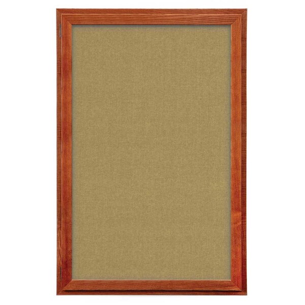 Indoor Enclosed Combo Board, 72"x36", Satin Frame/Burgundy & Burgundy